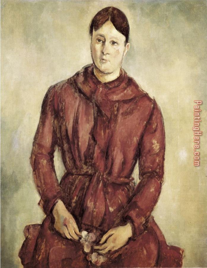 Paul Cezanne Portrait of Madame Cezanne in a Red Dress